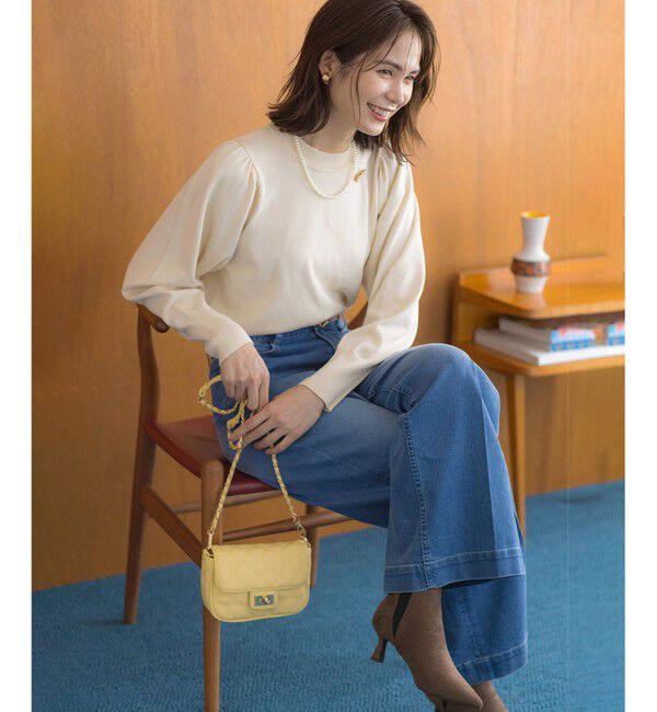 組曲「【WEB限定】ELENAスパンコールバックパール ニット」|ニット・セーター|