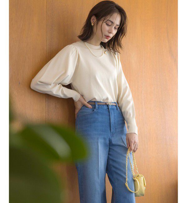 組曲「【WEB限定】ELENAスパンコールバックパール ニット」|ニット・セーター|