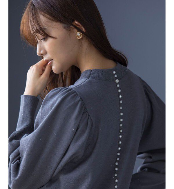 組曲「【WEB限定】ELENAスパンコールバックパール ニット」|ニット・セーター|