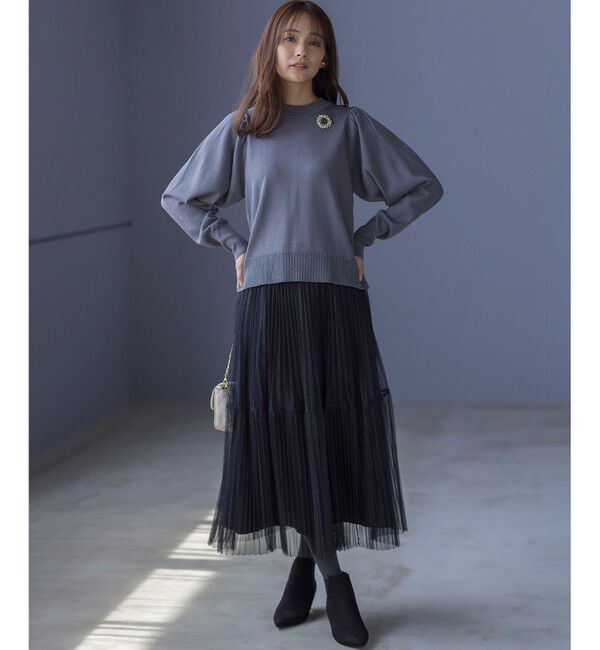 組曲「【WEB限定】ELENAスパンコールバックパール ニット」|ニット・セーター|