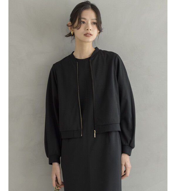組曲「【ご好評につき追加生産！】ジョーゼットジャージー ブルゾン」|ブルゾン・スタジャン|ブラック系