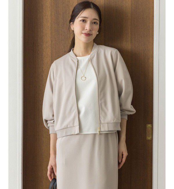 組曲「【ご好評につき追加生産！】ジョーゼットジャージー ブルゾン」|ブルゾン・スタジャン|ベージュ系