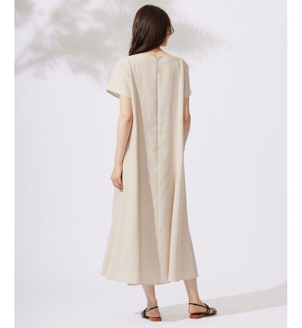 自由区「【カタログ掲載・接触冷感・UVカット・洗える】リネンミックスツィル ワンピース」|ワンピース|