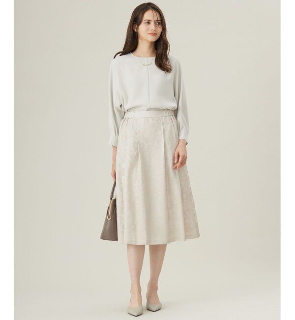 自由区「【きれいめの定番・カタログ掲載・セットアップ対応・セレモニー・通勤】トリアセダブルクロス ブラウス」|シャツ・ブラウス|