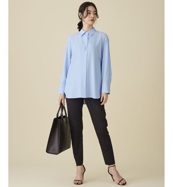 自由区「【着回し力抜群・レイヤードにも】ドレープブロード シャツブラウス」|シャツ・ブラウス|