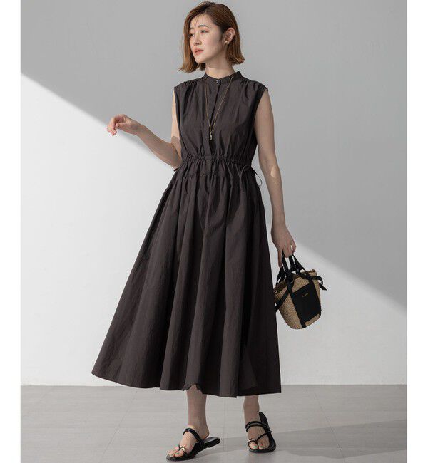 23区「【洗える/撥水加工】ナイロンコットンタフタ ウエストシャーリング ワンピース」|ワンピース|