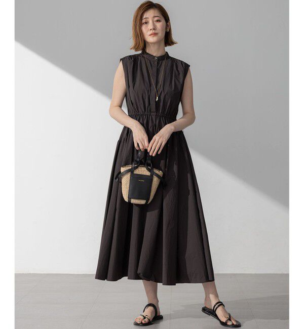 23区「【洗える/撥水加工】ナイロンコットンタフタ ウエストシャーリング ワンピース」|ワンピース|