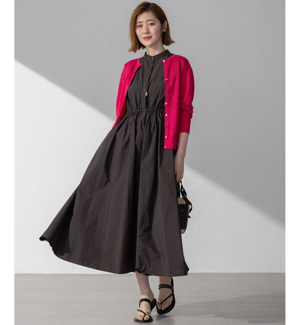 23区「【洗える/撥水加工】ナイロンコットンタフタ ウエストシャーリング ワンピース」|ワンピース|