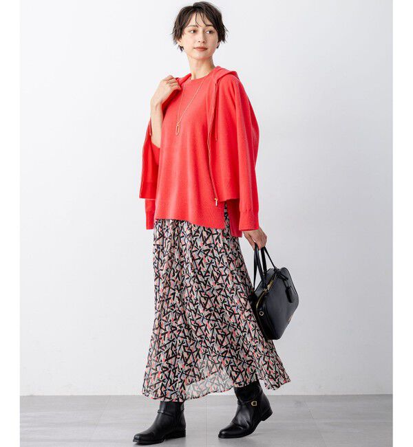 23区「【見上愛さん着用/洗える】ピュアカシミヤ ジップアップ ニット パーカー」|パーカー|