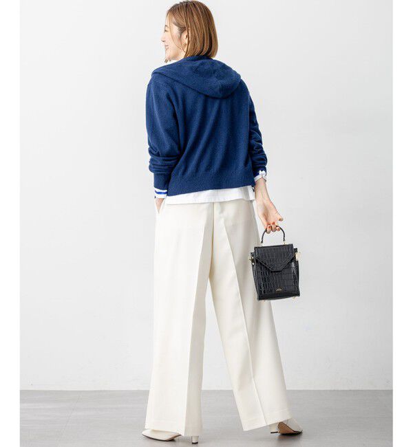 23区「【見上愛さん着用/洗える】ピュアカシミヤ ジップアップ ニット パーカー」|パーカー|