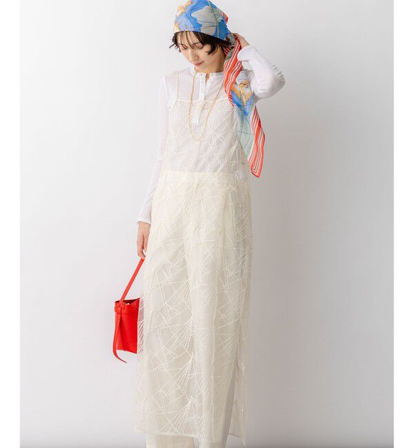 23区「【見上愛さん着用】刺繍レース キャミソールワンピース」|ワンピース|アイボリー系