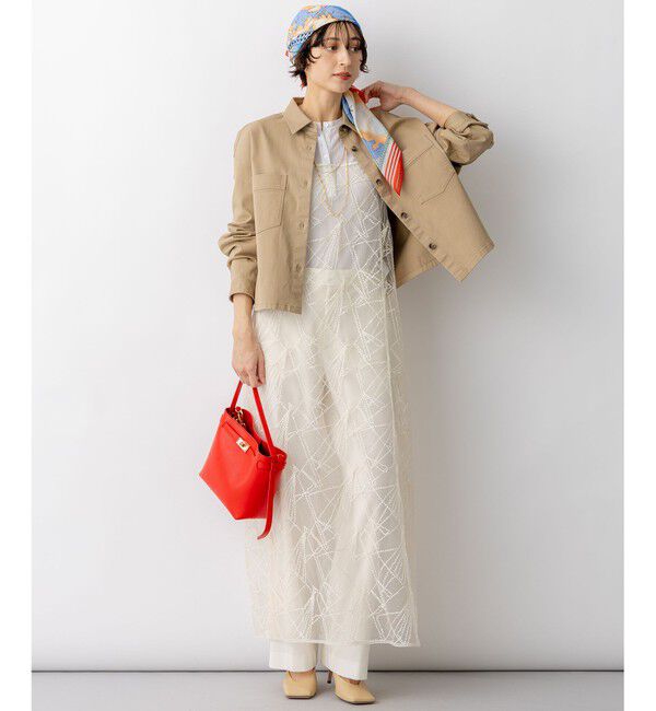 23区「【見上愛さん着用】刺繍レース キャミソールワンピース」|ワンピース|