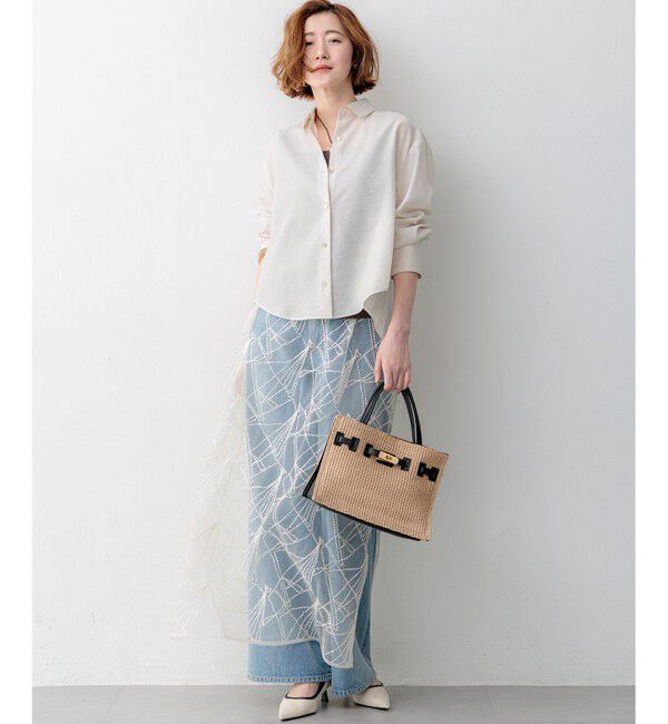 23区「【見上愛さん着用】刺繍レース キャミソールワンピース」|ワンピース|