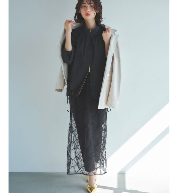 23区「【見上愛さん着用】刺繍レース キャミソールワンピース」|ワンピース|