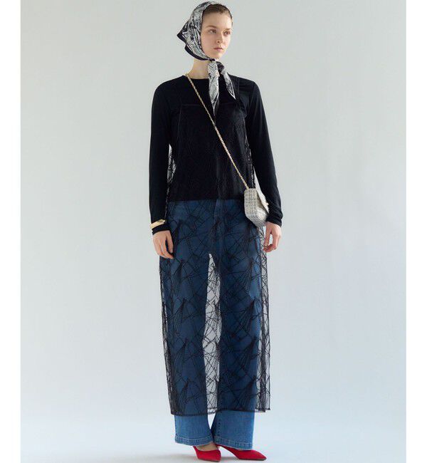 23区「【見上愛さん着用】刺繍レース キャミソールワンピース」|ワンピース|