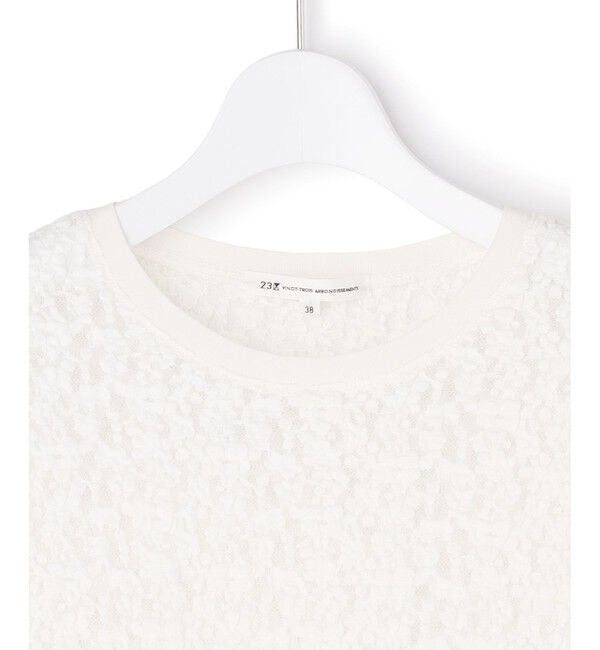 23区「リンクルレースジャージー 5分袖 TEE」|Tシャツ・カットソー|