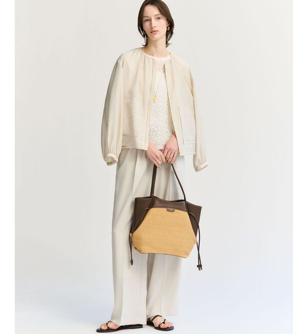 23区「リンクルレースジャージー 5分袖 TEE」|Tシャツ・カットソー|