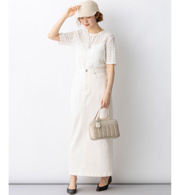 23区「リンクルレースジャージー 5分袖 TEE」|Tシャツ・カットソー|