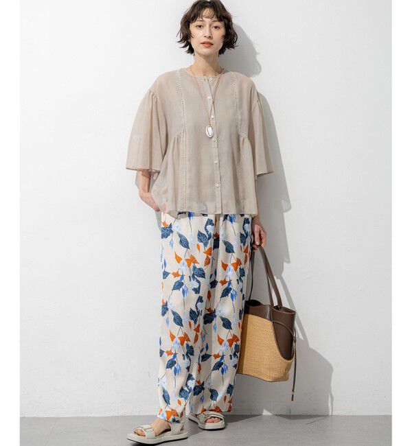 23区「カラーリリープリント ワイド パンツ」|その他|