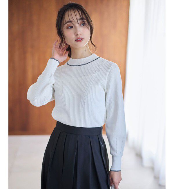 any SiS「【アンサンブル対応】バイカラーリブ ニット」|ニット・セーター|