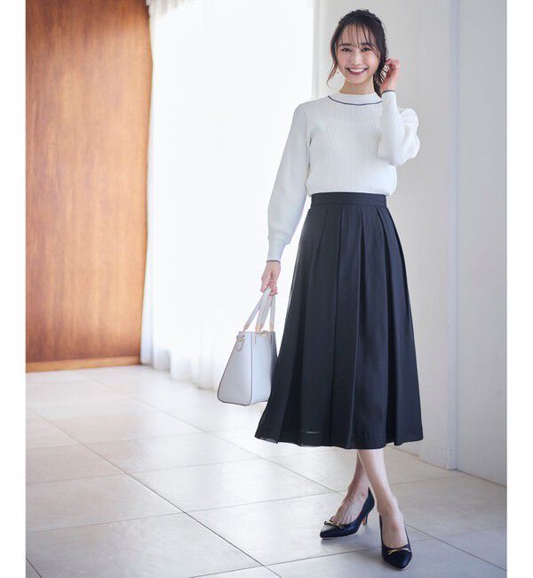 any SiS「【アンサンブル対応】バイカラーリブ ニット」|ニット・セーター|