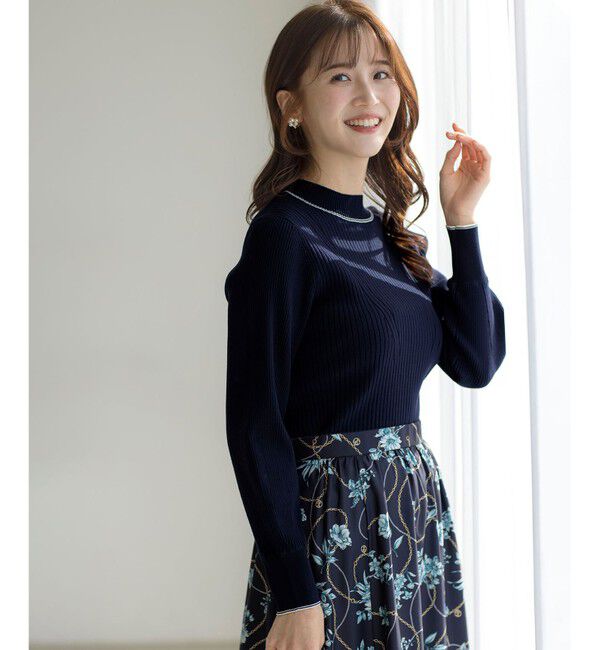 any SiS「【アンサンブル対応】バイカラーリブ ニット」|ニット・セーター|