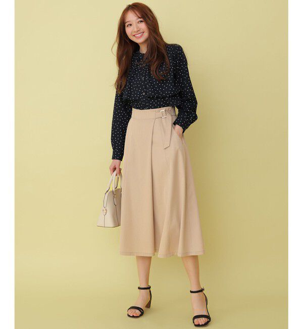 ANY SIS「シャンブレーベルテッド スカート」|スカート|