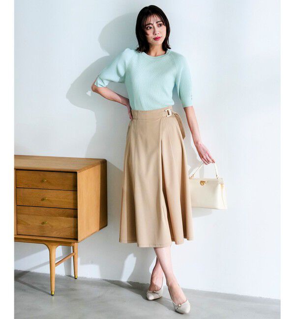 ANY SIS「シャンブレーベルテッド スカート」|スカート|