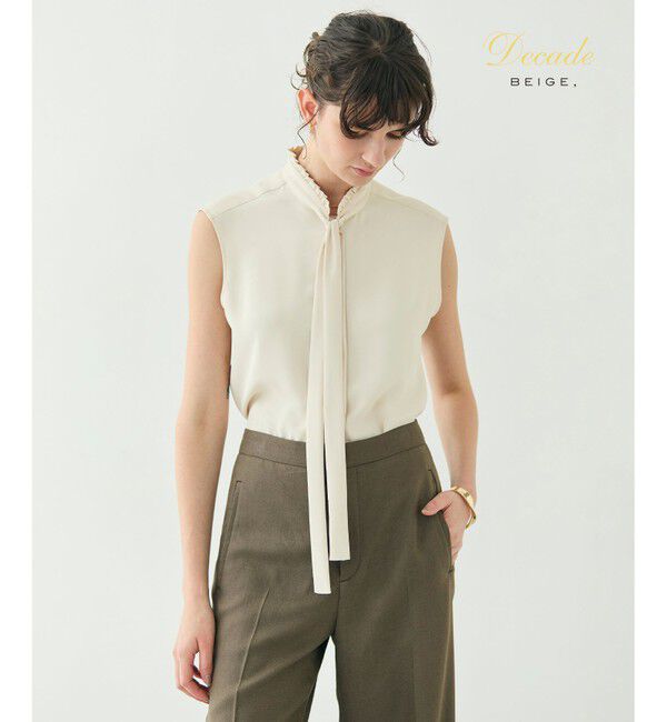 BEIGE,「【洗える】EVA / ボウタイブラウス」|シャツ・ブラウス|Sheer Orange