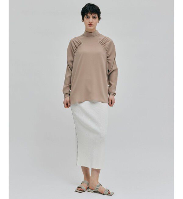 BEIGE,「【洗える】FLEUR / ギャザーブラウス」|シャツ・ブラウス|