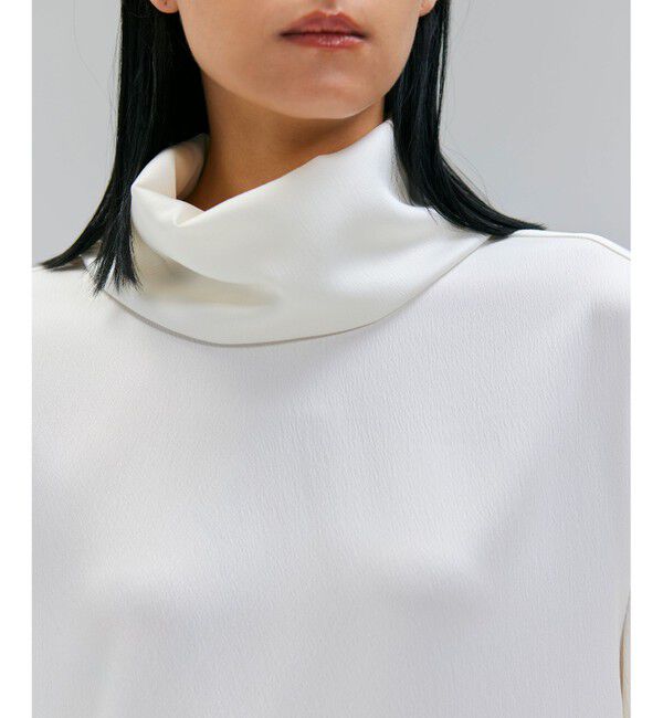 BEIGE,「【洗える・Precious 11月号掲載】LLOYD / ハンマーサテンロールカラー半袖ブラウス」|シャツ・ブラウス|