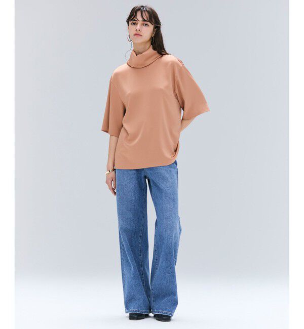 BEIGE,「【洗える・Precious 11月号掲載】LLOYD / ハンマーサテンロールカラー半袖ブラウス」|シャツ・ブラウス|