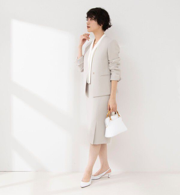 NOLLEY'S sophi「《セットアップ対応》撥水ダブルクロスサイドスリットスカート」|タイト|