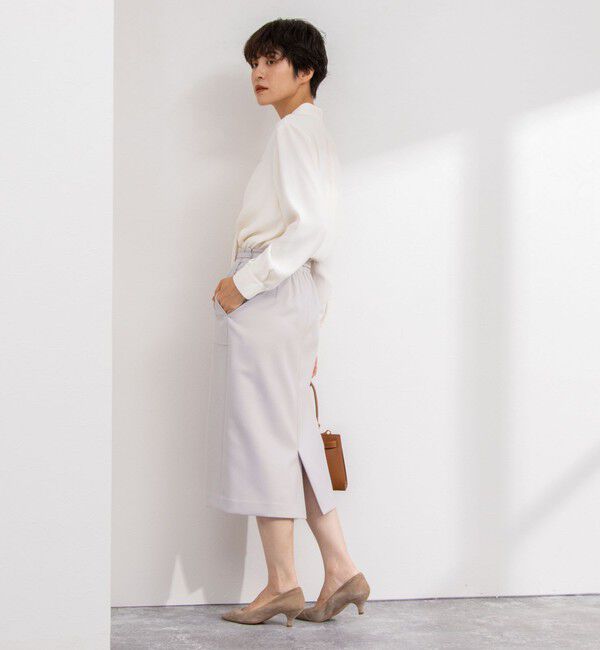 NOLLEY'S sophi「ウォッシャブルウール調ベルト付きタイトスカート」|タイト|