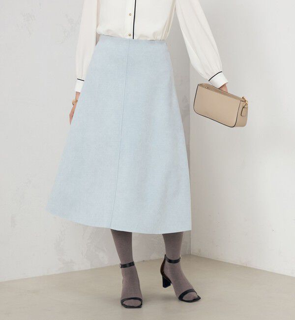 NOLLEY'S sophi「スエードダンボールフレアスカート」|フレア|サックス