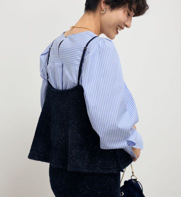 NOLLEY'S sophi「《セットアップ対応》《手洗い可能》キラキラフェザーフレアビスチェ」|ニット・セーター|