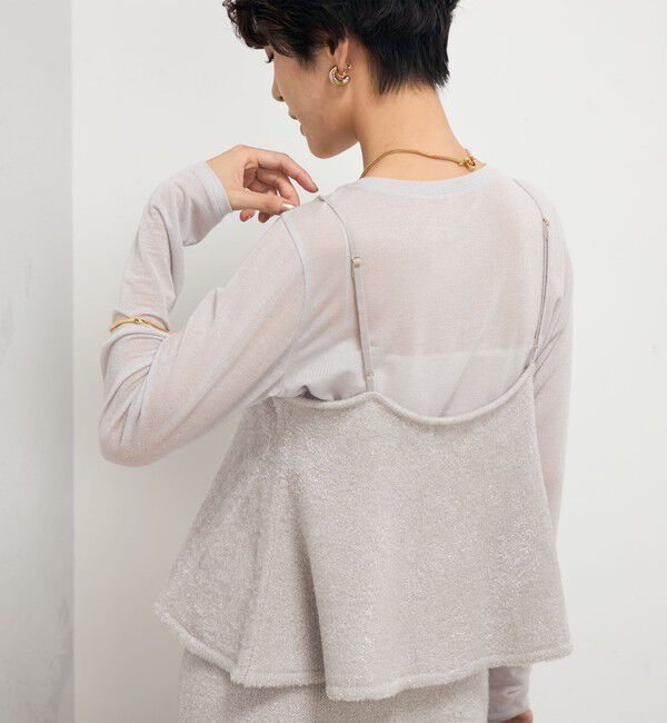 NOLLEY'S sophi「《セットアップ対応》《手洗い可能》キラキラフェザーフレアビスチェ」|ニット・セーター|