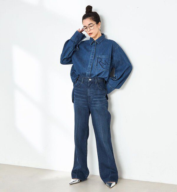 Rie Miller「【RM denim】センタープレスハイウエストデニム」|デニム|