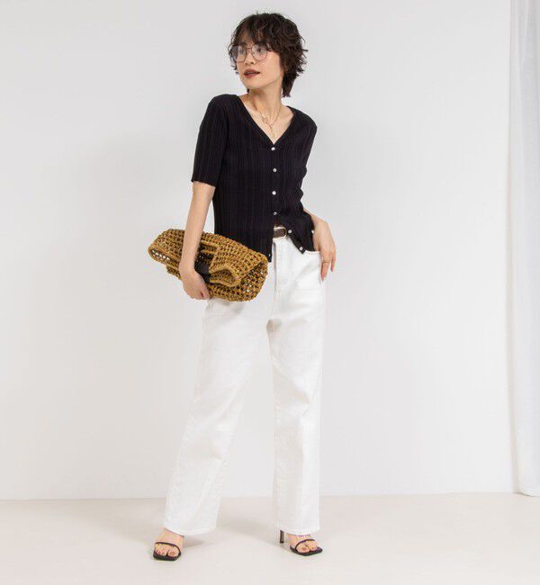 Rie Miller「《手洗い可能》ランダムテレコ2WAYカーディガン」|カーディガン|