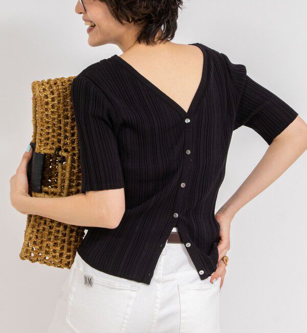 Rie Miller「《手洗い可能》ランダムテレコ2WAYカーディガン」|カーディガン|