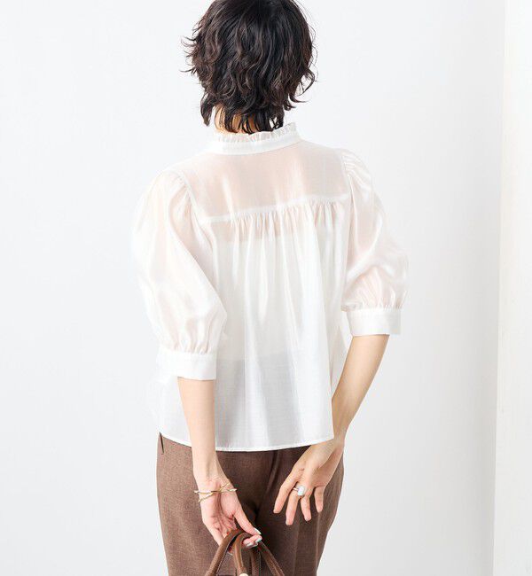 NOLLEY'S「5分袖衿フリルブラウス」|シャツ・ブラウス|