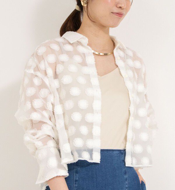 NOLLEY'S sophi「シアーフラワージャガードショートシャツ」|シャツ・ブラウス|