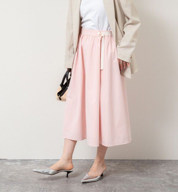 NOLLEY'S「ウォッシャブルライトウェザータック&ギャザースカート」|スカート|サーモンピンク