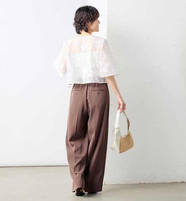 NOLLEY'S sophi「《セットアップ対応》ラメフラワージャガードブラウス」|シャツ・ブラウス|