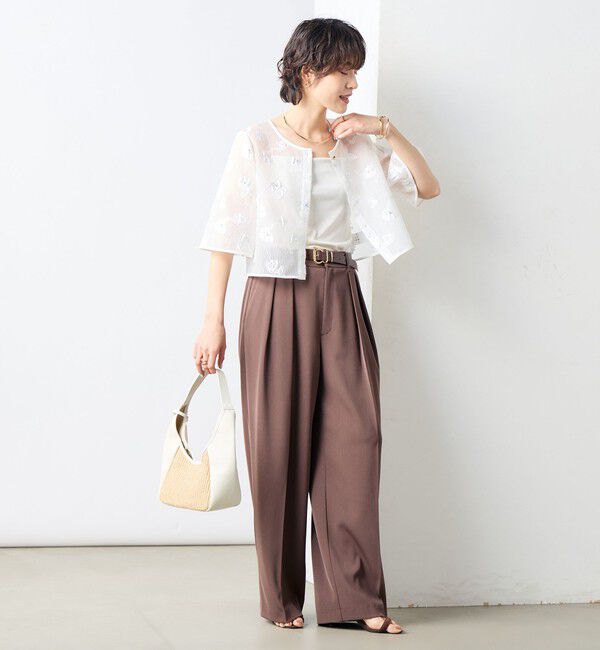 NOLLEY'S sophi「《セットアップ対応》ラメフラワージャガードブラウス」|シャツ・ブラウス|