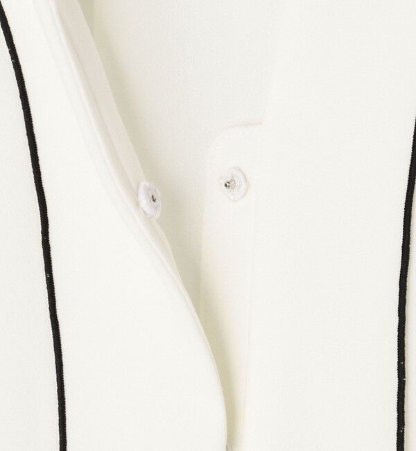 NOLLEY'S「ストレッチジョーゼット配色フリルブラウス」|シャツ・ブラウス|