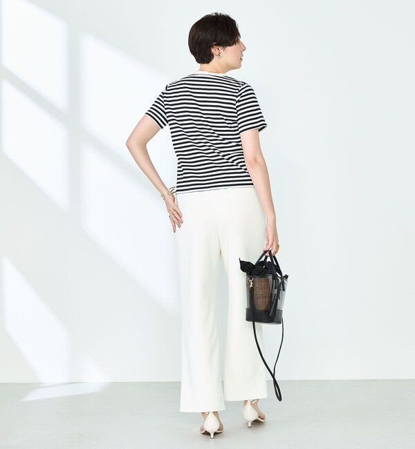 NOLLEY'S sophi「シルケット天竺衿配色ロゴTシャツ」|Tシャツ・カットソー|