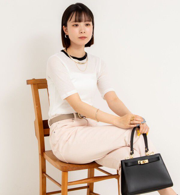 NOLLEY'S sophi「シアー配色トリミング半袖Tシャツ」|Tシャツ・カットソー|