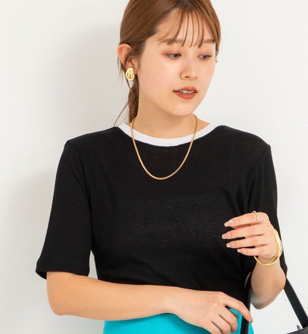 NOLLEY'S sophi「シアー配色トリミング半袖Tシャツ」|Tシャツ・カットソー|