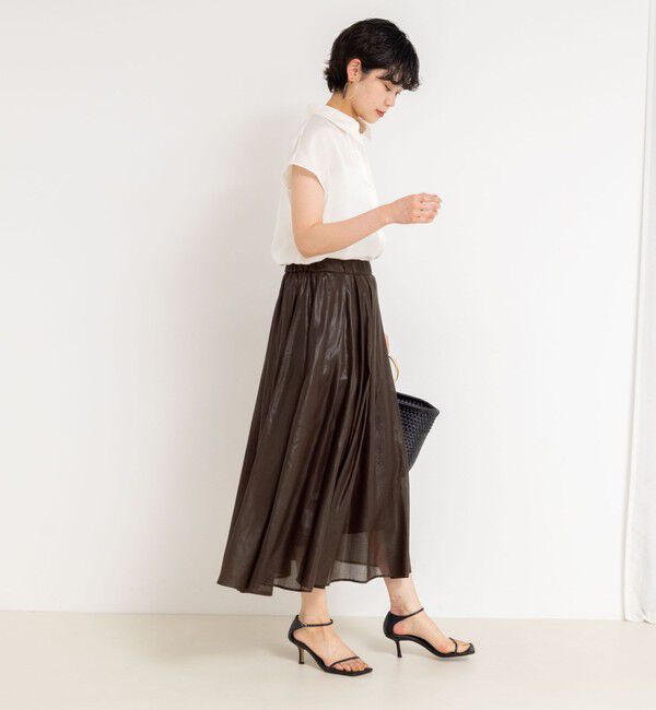 NOLLEY'S「シアーチンツタックスカート」|フレア|
